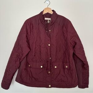 Maroon Quilted Puffer Jacket